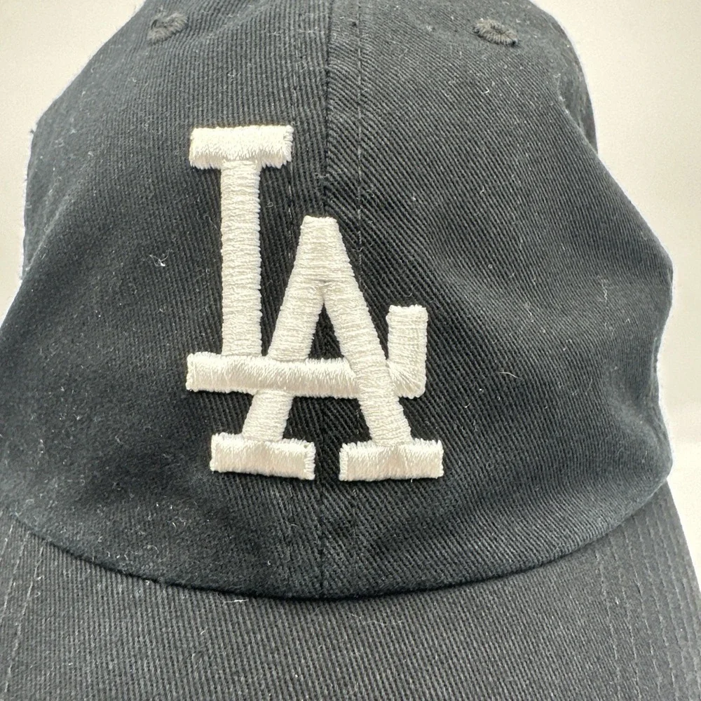 Los Angeles Dodgers MLB '47 Brand Black Adjust Dad Hat Cap Cotton One Size Fit